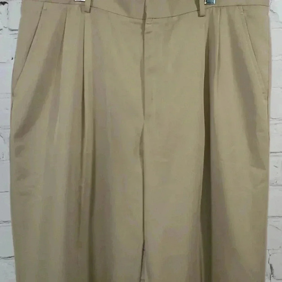 Greg Norman Mens 38/34 Khaki Golf Rip Stop Double Pleated Cuffs Metal Clasp - Picture 6 of 16